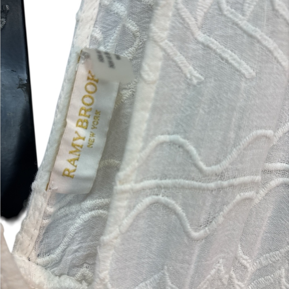 Ramy Brook White Maxi Swim Cover-Up Deep V Slits Tassels MSRP $295 XS - Picture 5 of 6